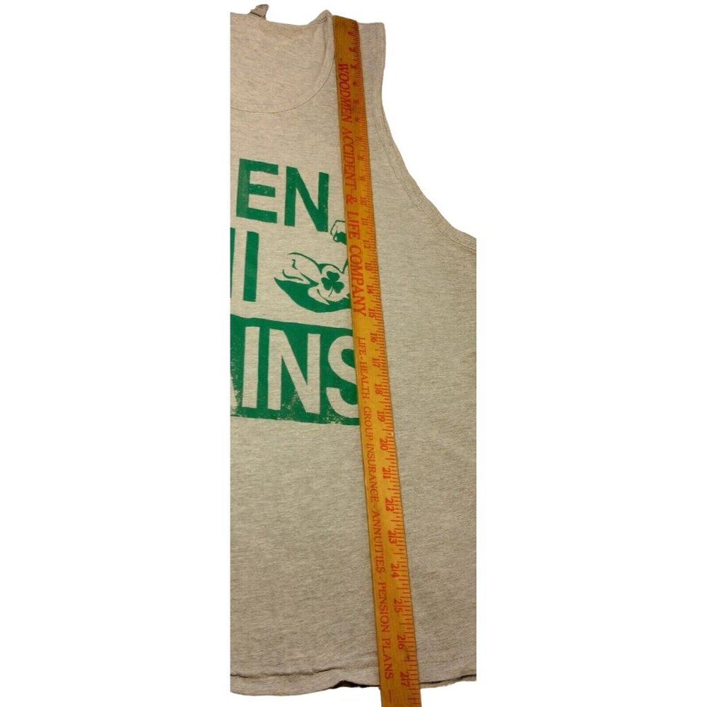 Shen Ani Gains Tank Top Men L Gray Green Irish Gealic Workout Shirt Gym - Picture 5 of 7